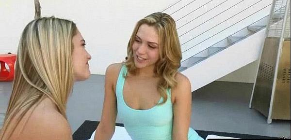  Lovely Sexy Lesbo Girls (Mia Malkova & Kenna James) Playing On Camera video-22